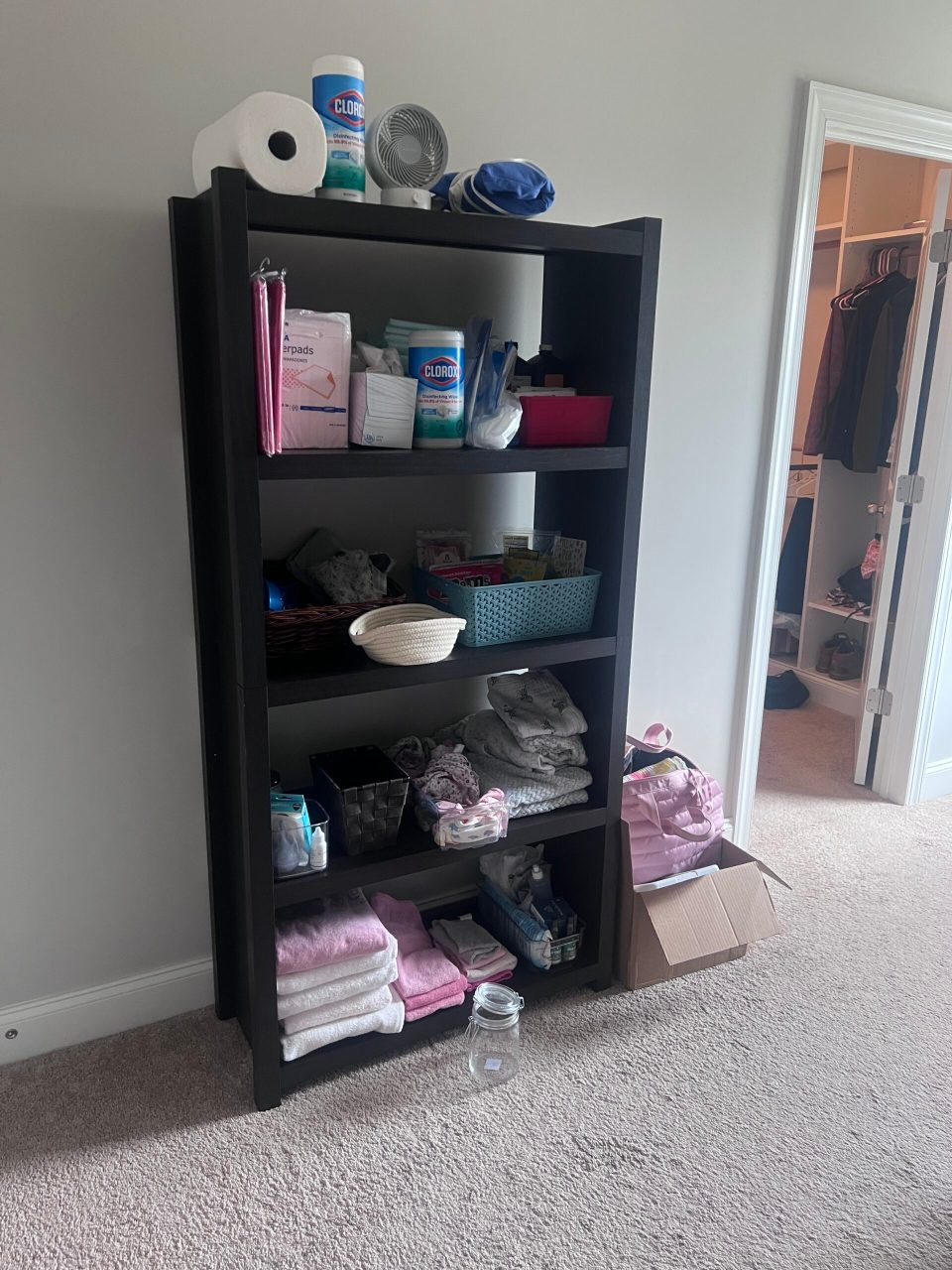 Home birth - birth shelf organization my home birth supplies set up