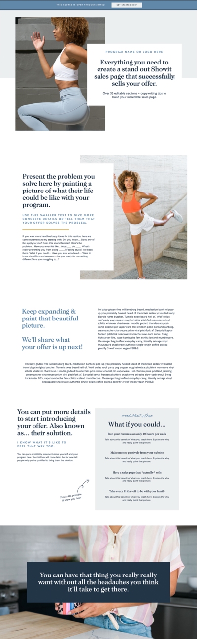 Gabby Sales Page Template Screenshots SHORT