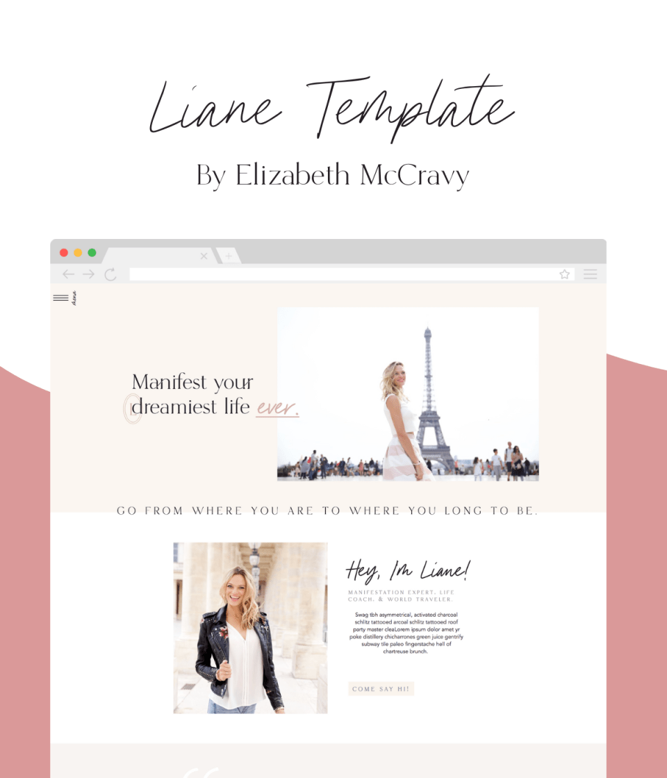 Liane-Showit-Template minimalist Showit website template for coaches