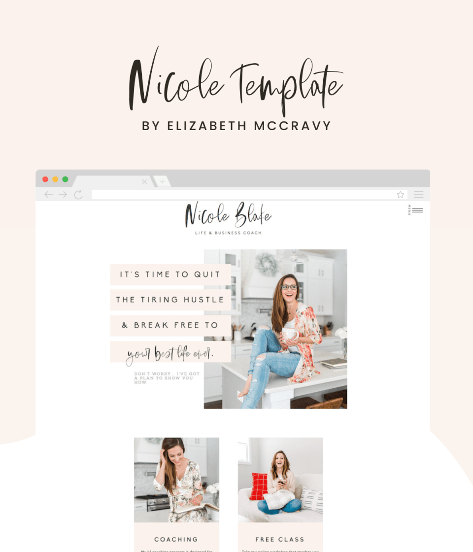 Nicole-Showit-Template fun Showit website template for coaches