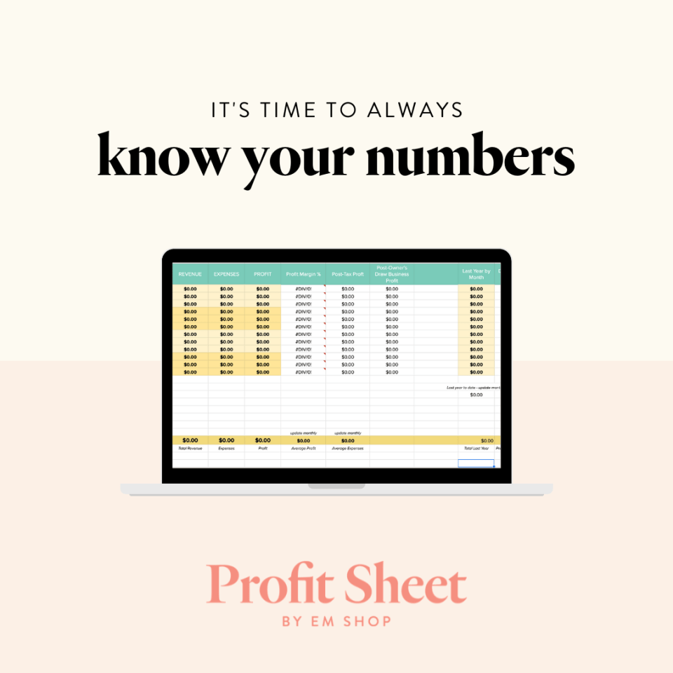 Profit-Sheet-By-EM-Shop1 Know your numbers for your business with Profit Sheet by EM Shop!