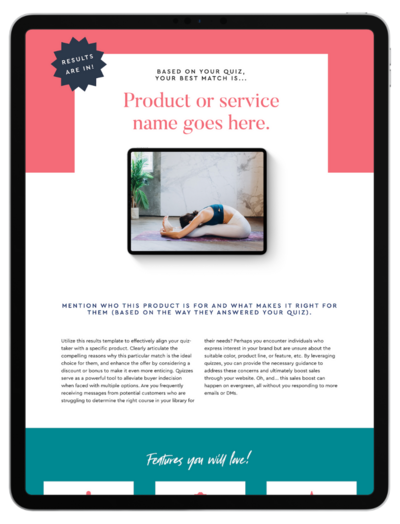 Quiz Template - iPad